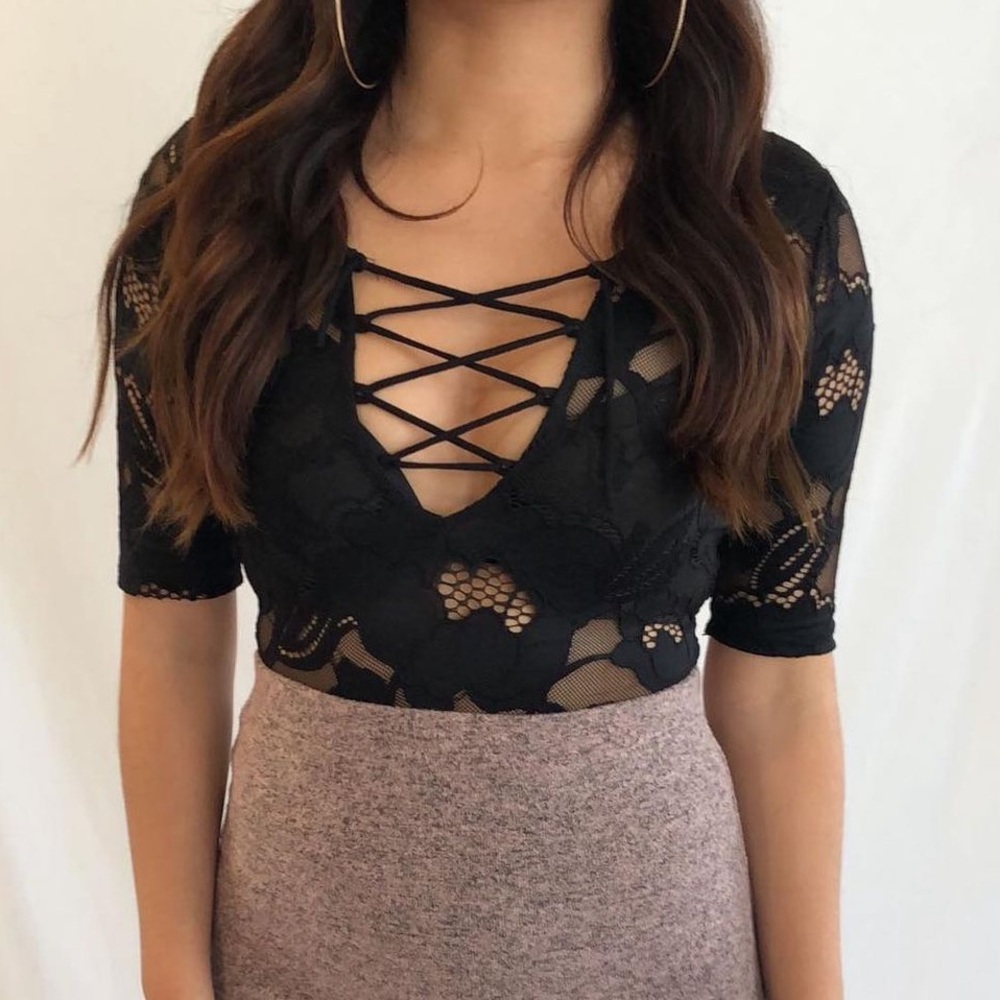 Black lace bodysuit